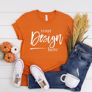 Tshirt Mockup Shirt Mock ups TShirt Mockup Bella Canvas Mockup BURNT ORANGE Bella Canvas 3001 Mockup Shirt Mock ups T shirt Mock up Shirt