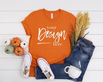 Tshirt Mockup Shirt Mock ups TShirt Mockup Bella Canvas Mockup BURNT ORANGE Bella Canvas 3001 Mockup Shirt Mock ups T shirt Mock up Shirt