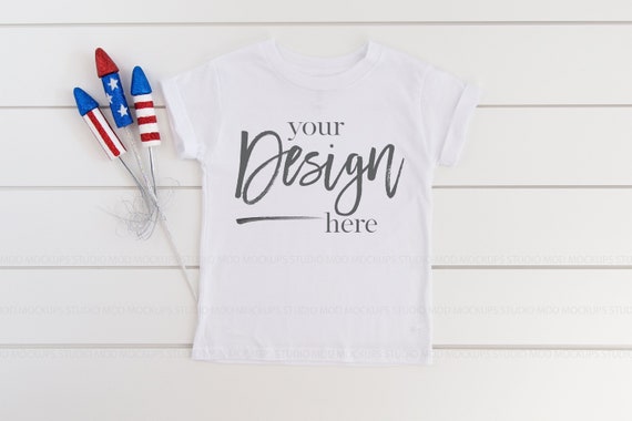 4th Of July Mock Up Kids Shirt Mockup 3001t White Shirt Mockup Etsy
