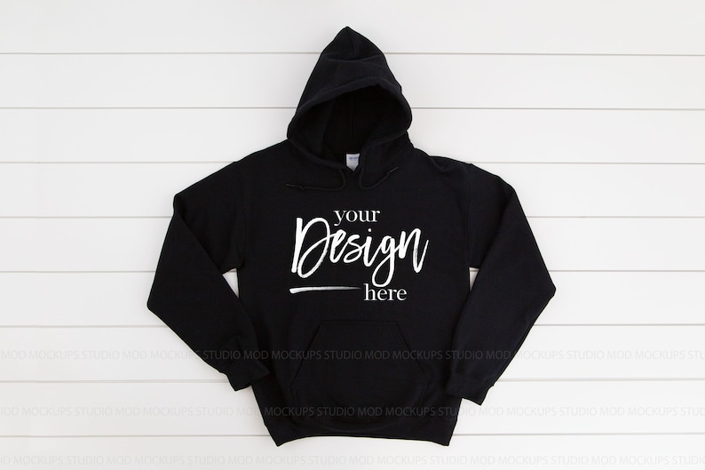 Download Hoodie Mockup BLACK Sweatshirt mock up Gildan 18500 Mockup ...