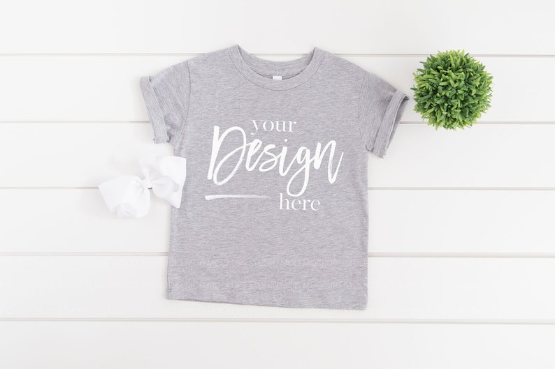 Download Kids Shirt Mockup 3001T ATHLETIC HEATHER Toddler Mockup ...
