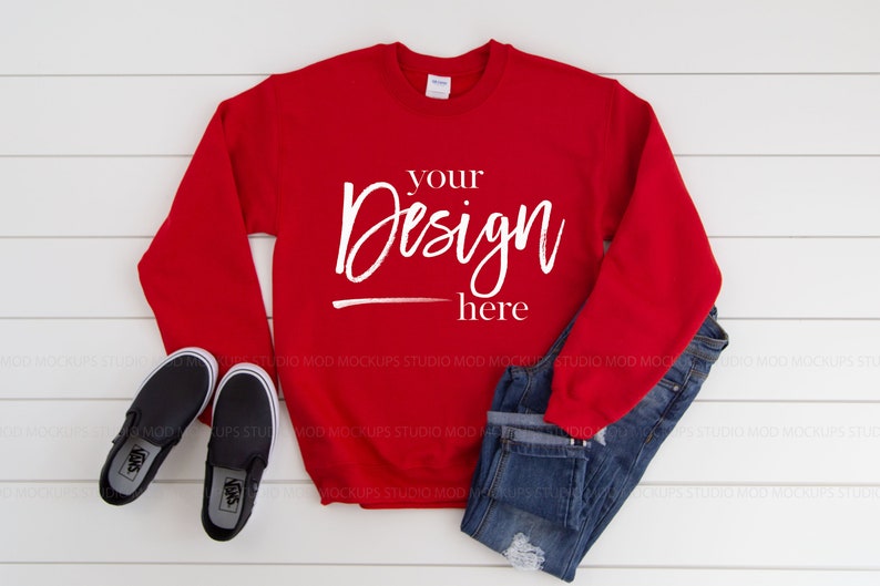 Sweatshirt Mockup Gildan 18000 Mockup RED Sweatshirt t-shirt mockup Gildan Mockup Sweatshirt Mock up Farmhouse mockup