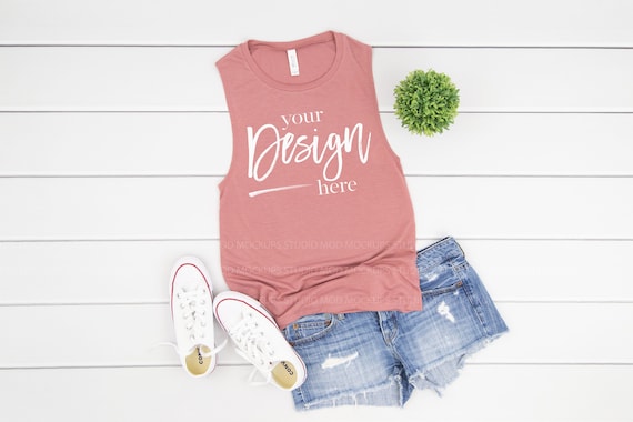 Tank Top Mockup Bella Canvas Mauve 8803 T-shirt Mockup Flat Lay Mockup Shirt Clothing Mockups Digital Mockup Flat Lay Tank Mockup