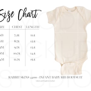 Infant Bodysuit Size Chart Rabbit Skins Sizes 4400 Size Chart Rabbit Skins Size Chart Rabbit Skins 4400 Size Chart Unisex Bodysuit NATURAL