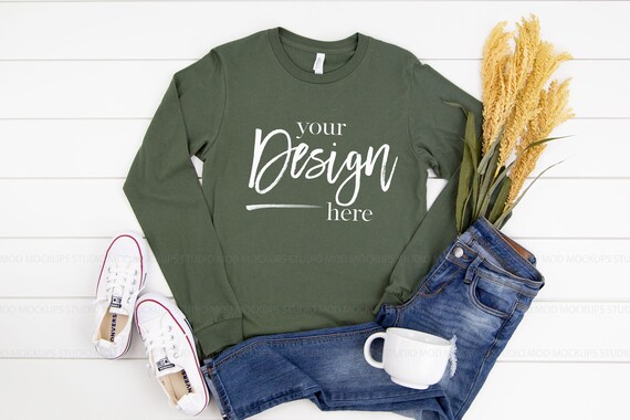 Download Long Sleeve Shirt Mockup T Shirt Mockup Bella Canvas Mockup Etsy
