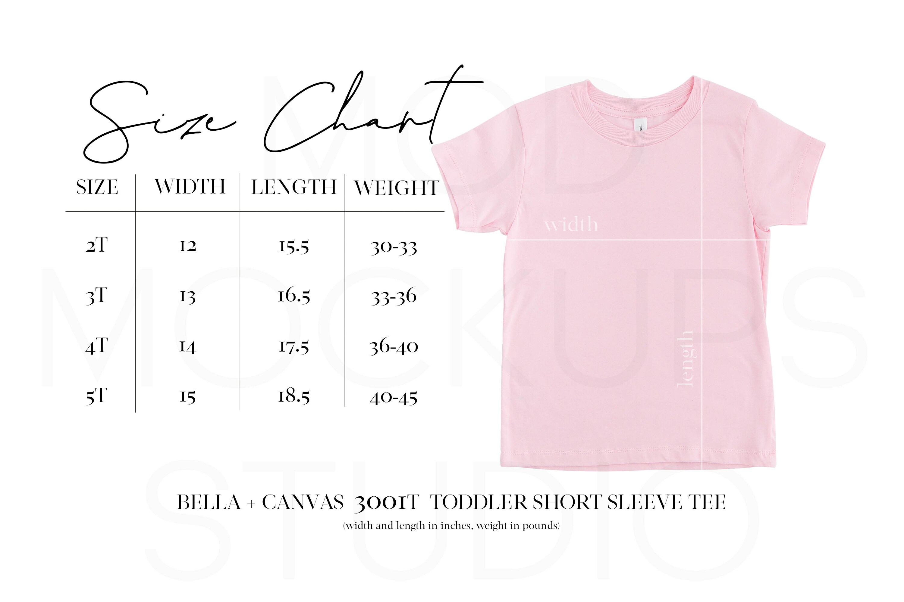 bella canvas youth size chart