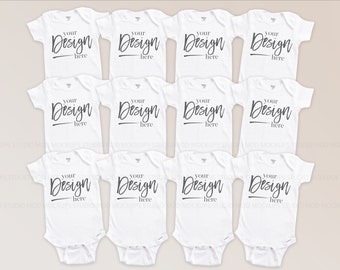 Infant Mockup Unisex Bodysuit Flat Lay Baby Mock up Baby Shirt Mockup Baby Bodysuit Mockup Bodysuit Mockup Baby Mockup 12 Month Mockup