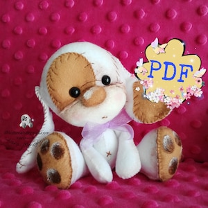 Cartamodello cucciolo di cane in PDF e tutorial cucito creativo, Dolce cagnolino delle coccole