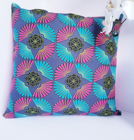 African Print Pillow African Fabric Cushion Living Room Etsy