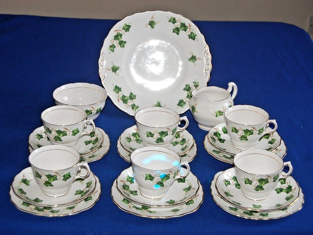 Colclough Ivy Leaf 21 Piece Tea Set Vintage 1960s. Etsy UK