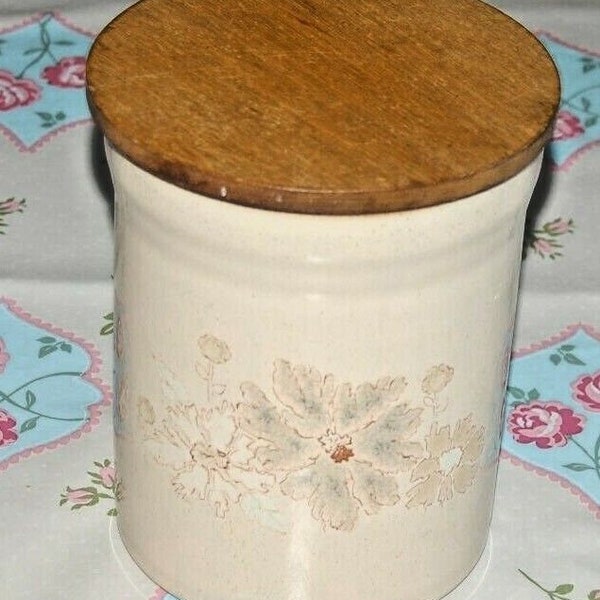 Denby Stoneware Sandalwood Large Storage Jar and Lid, 6.25" Qty Available.