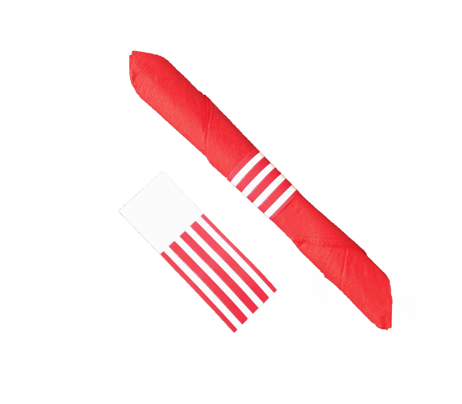 Red Stripe Selfadhesive Paper Napkin Bands Etsy
