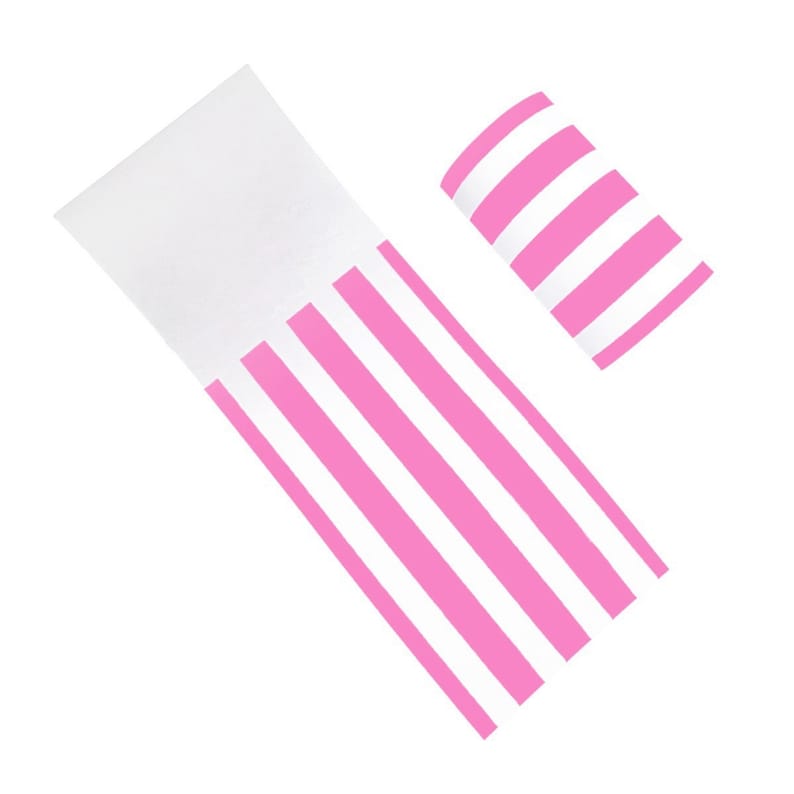Pink and White Striped Self Adhesive Paper Napkin Bands Etsy