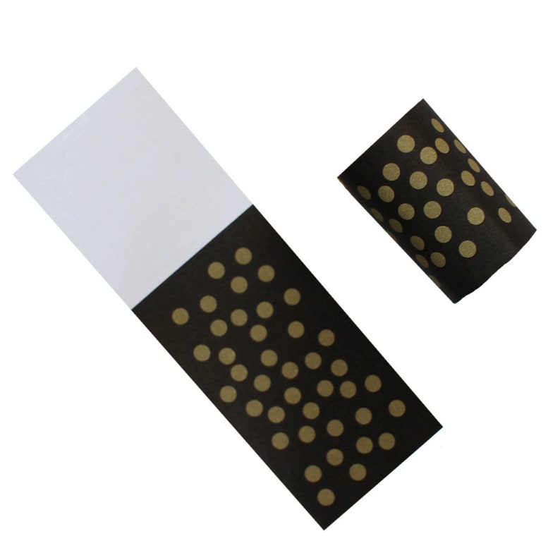 Black and Gold Confetti Dot Self Adhesive Paper Napkin Bands Etsy
