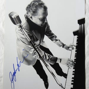 Jerry Lee Lewis assinou The Killer Music autêntico assinado 14 X 11 Foto Revendedor registrado Não cópia ou autógrafo impresso