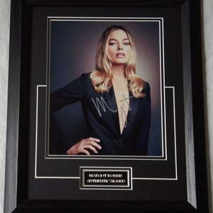 MARGOT ROBBIE Signed  Actress who plays Barbie 100 % Authentic. Framed  Registered  Dealer +Signing Details