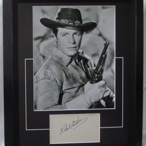 ROBERT HORTON signierte Wagon Train gerahmte signierte Karte mit Foto authentisch, nicht kopieren oder drucken registrierter Händler