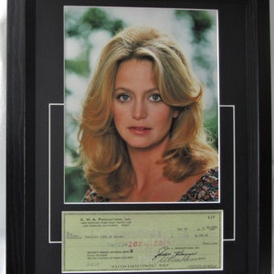 GOLDIE HAWN Signed matted check / cheque  Guaranteed Authentic  Registered Dealer  Authentic signed Cheque  . Not Copy or  Printed