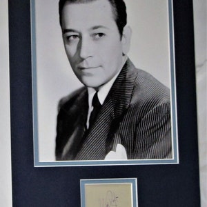GEORGE RAFT signierte mattierte Anzeige authentisch garantiert ungerahmt Registered Händler mattiert signierte Karte mit Foto Authentisch nicht kopieren oder drucken