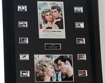 GREASE  Film Cell  Mount Rare Screen  Run  Movie Cells  Classic John Travolta Olivia Newton John