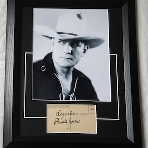 BUCK JONES signierte gerahmte mattierte signierte Karte mit Foto authentisch, nicht kopieren oder drucken registrierter Händler
