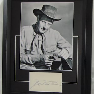 JOEL McCREA signierte Karte mit Passepartout und Rahmen authentisch Nicht kopiert oder gedruckt Signatur Registrierter Händler