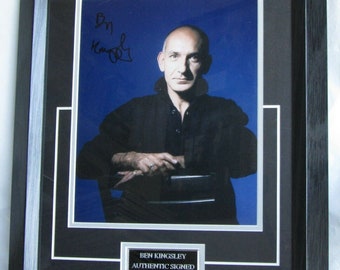 BEN KINGSLEY Signed   Framed as Unique item AFTAL Registered  Dealer #199 Not Copy or Printed Signature