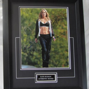 KATE HUDSON signed   100 % Authentic  Framed  Registered Dealer  signing details with item