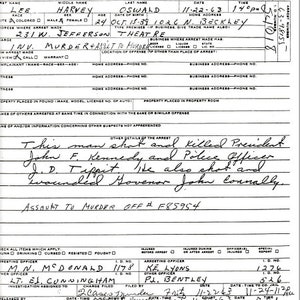NICK McDONALD signierte Kopie Festnahme Bericht Lee Harvey Oswald 11 x 8,5 Karte Autogramm Approved Händler Nicht gedruckte Signatur