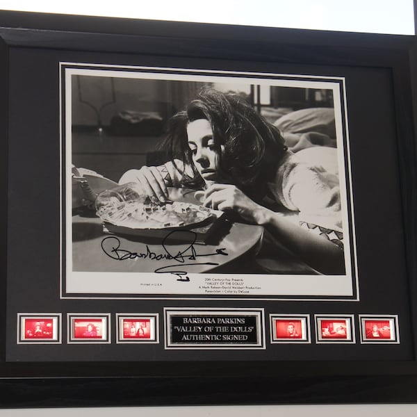 BARBARA PARKINS signed "Valley Of The Dolls"  Unique.signed item  10 x 8  Photo AFTAL Registered Dealer #199