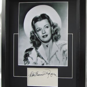 DALE EVANS ROGERS Signierte gerahmte Western Cowgirl Mattierte vintage signierte Karte Authentisch nicht kopieren oder drucken l Registered Händler