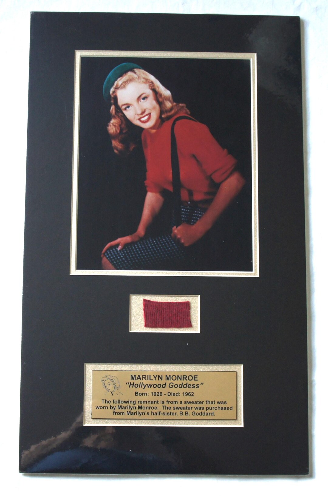 MARILYN MONROE Remnant From a Red Sweater Personally Owned and Worn by ...