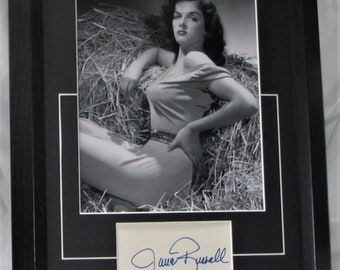 JANE RUSSELL Signed Framed Matted Signed Card With Photo  Authentic not copy or print Registered Dealer