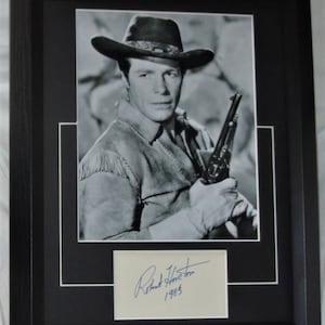ROBERT HORTON signierte Card Wagon Train, Shenandoah Matted Framed authentisch Nicht kopieren oder gedruckte Signaturen Registrierter Händler