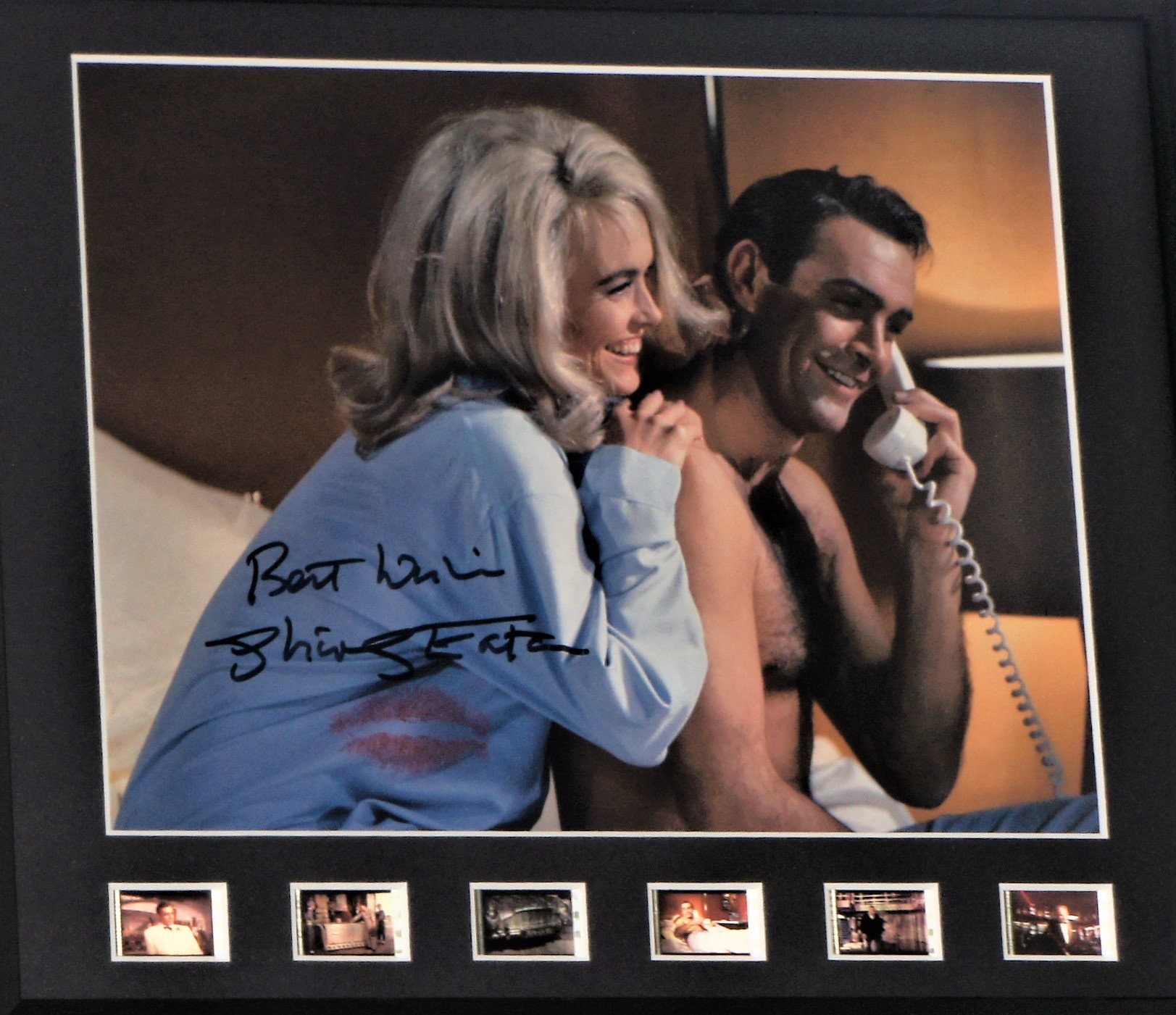 Shirley Eaton Signed Goldfinger James Bond With Lipstick Mark Etsy