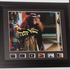 Matthew De Meritt Signed &quot;E.T&quot; The man inside ET  Mounted with  old screen run Film Cells. Framed Unique item Registered Dealer