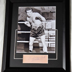 FREDDIE MILLS signierte Karte Boxing Matted Framed authentisch Nicht Kopie oder gedruckte Signatur Registrierter Händler