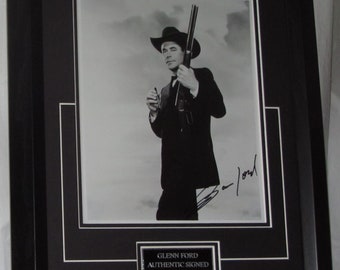 GLENN FORD  Signed  Rare.authentic signed item  10 x 8  Photo Framed Registered Dealer