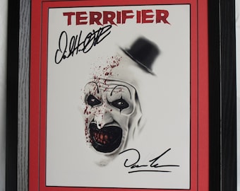 David Howard Thornton Art The Clown and Damien Leone Director Terrifier signed  A.F.T.A.L. Registered Dealer #199 Not Copy Or Print