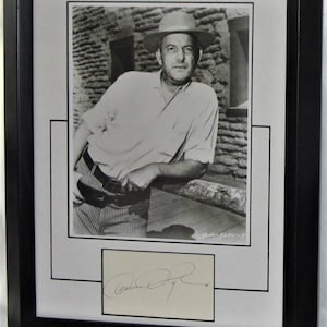 DENVER PYLE signierte signierte, gerahmte mattierte signierte Karte mit Foto authentisch nicht kopieren oder drucken registrierter Händler