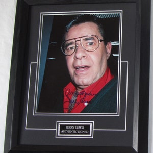 JERRY LEWIS Signed   Framed authentic 10 x 8  Photo Framed. Registered  Dealer  Not copy or printed