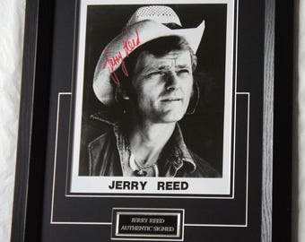 JERRY REED Signed Autograph 8 x 10 Photo Country Music Actor Framed  Registered  Dealer Not Copy or Printed Signature