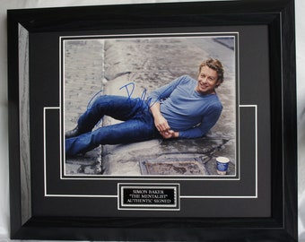 SIMON BAKER Signed The Mentalist  Authentic signed  Mounted and. Framed.