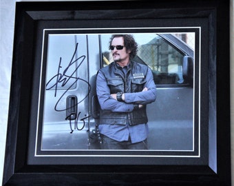 Authentic  KIM COATES Signed Sons Of Anarchy Tig   Hand matted and framed.  Registered Dealer Not Copy Or Printed Signature