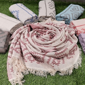 Turkish Cotton Towel, Soft Throw Blanket, Peshtemal Towel Large Beach Towel, Quick Dry Towel, Pool Towel, Decorative Bed Throw
