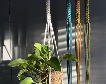 MACRAME PLANT HANGER, Modern and Minimalist Hanging Planter, Indoor Planter with Color Options, Eco Friendly Gift, Cotton