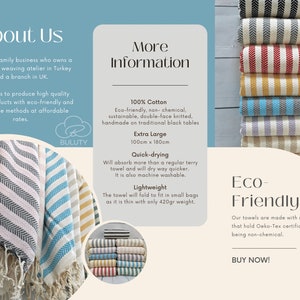 SOFT TURKISH THROW | Eco-Friendly Towels | Cotton Turkish Towel | Sand Free Towel | Premium High-Quality Turkish Towels | Natural Cotton image 3