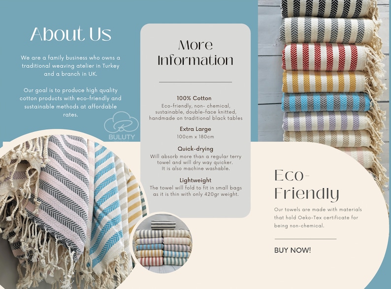 SOFT TURKISH THROW | Eco-Friendly Towels | Cotton Turkish Towel | Sand Free Towel | Premium High-Quality Turkish Towels | Natural Cotton image 3