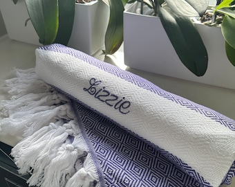 Personalized Turkish Beach Towel, Personalized Gift, Bridesmaid Gifts, Bachelorette Party, Bridal Shower Gift, Wedding Gifts, Gift for her