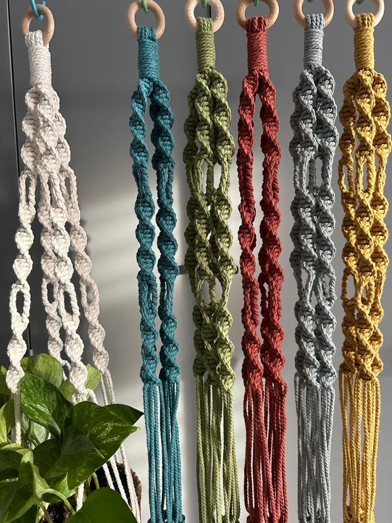 MACRAME PLANT HANGER, Modern and Minimalist Hanging Planter, Indoor Planter with Color Options, Eco Friendly Gift, Cotton image 5